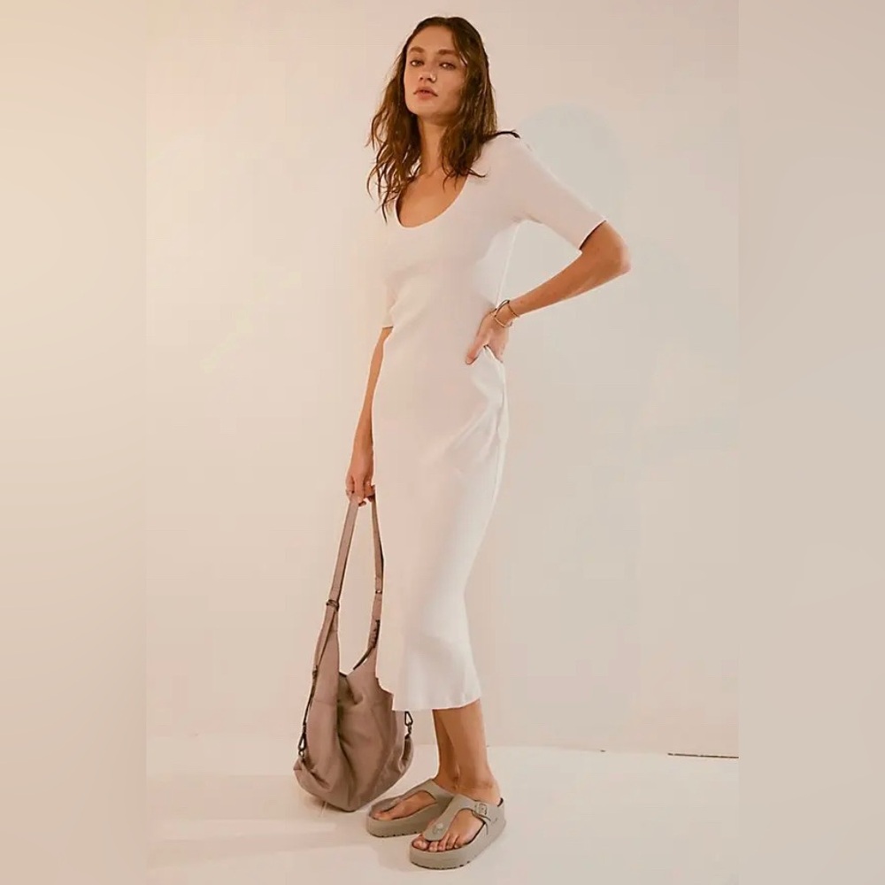 NWOT Free People Cream Midi Dress NEW